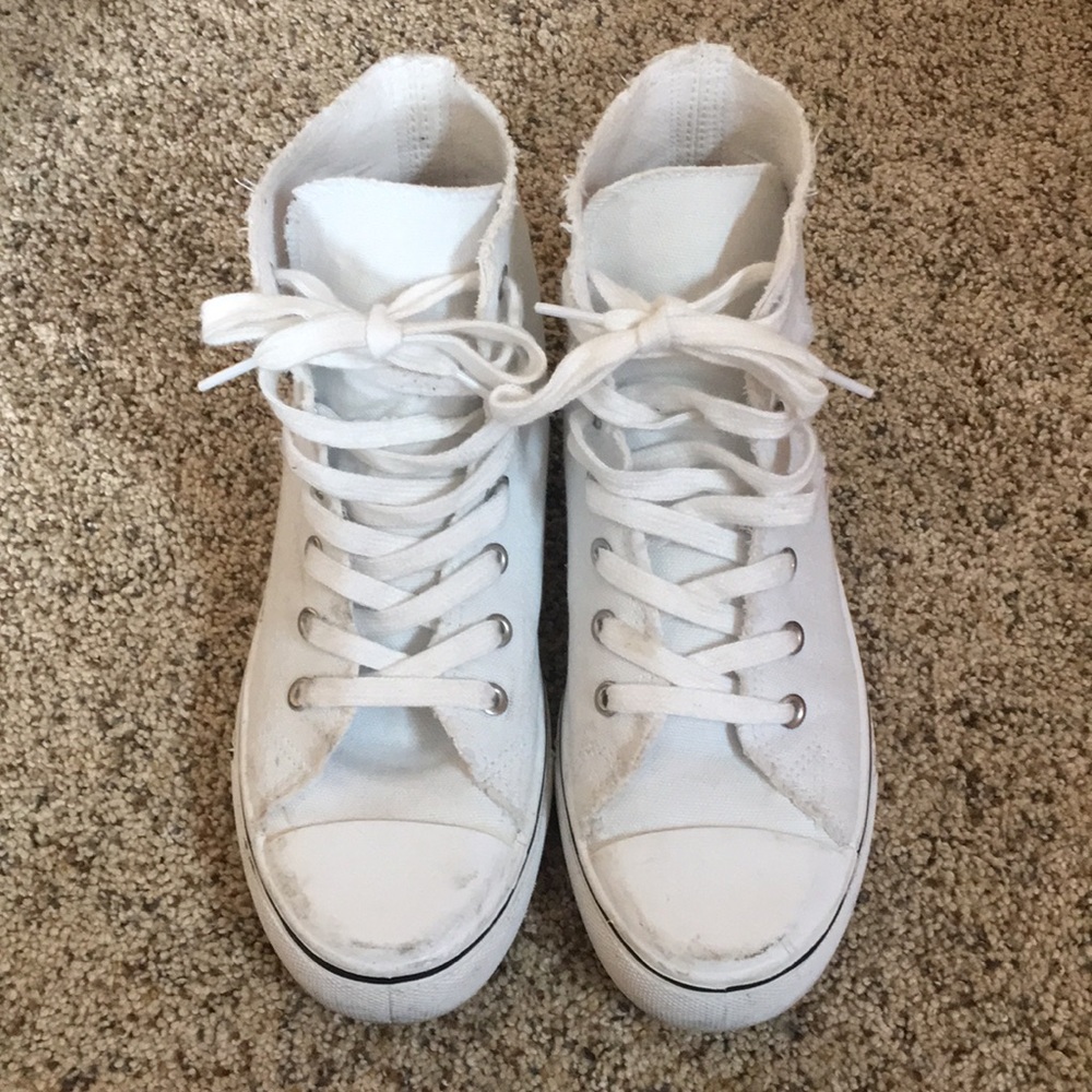 Maurices distressed white high tops